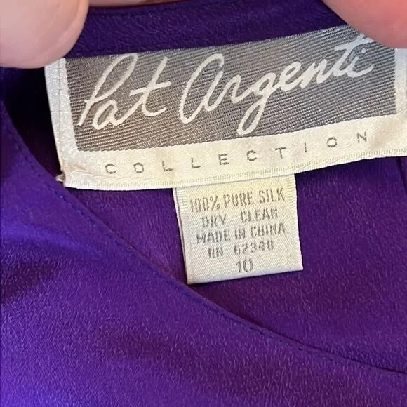 Vintage Pat Argenti Collection 100% Silk Dress Size 10 - Picture 11 of 11